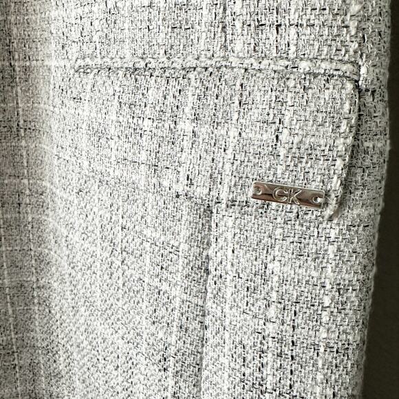 Calvin Klein Checker-Print Collarless Longline Mid Length Blazer Women’s Size 16 - Picture 7 of 15